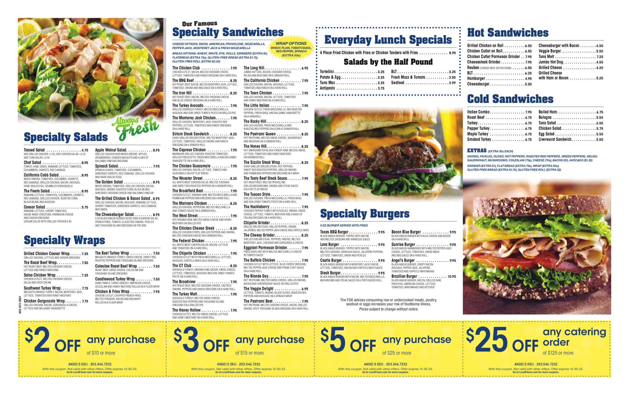 Angel’s Deli Menu